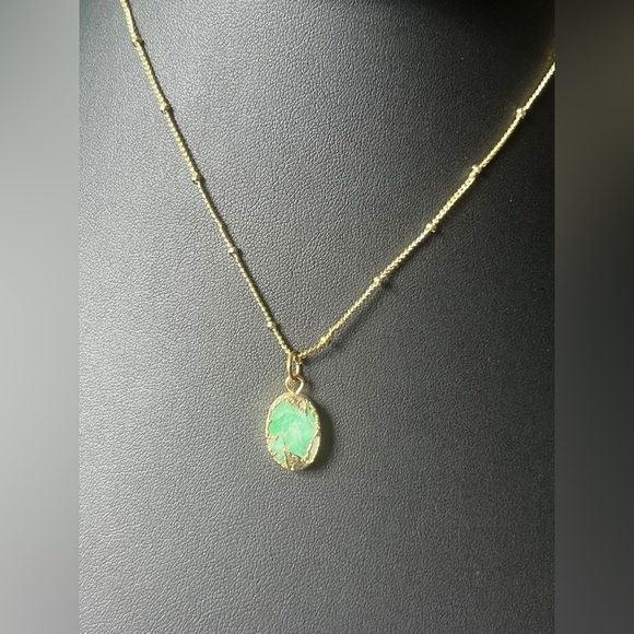 Green Copper Style Gold Necklace